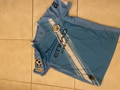 Manchester City Home Football Jersey (Size M) - Light Blue