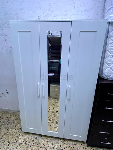 BRIMNES Wardrobe with 3 doors, white, 117x50x190 cm