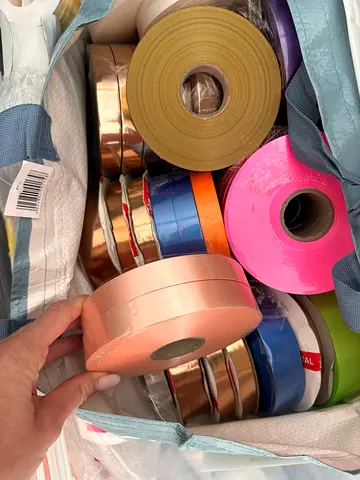 Assorted gift and craft ribbon rolls - mixed colors