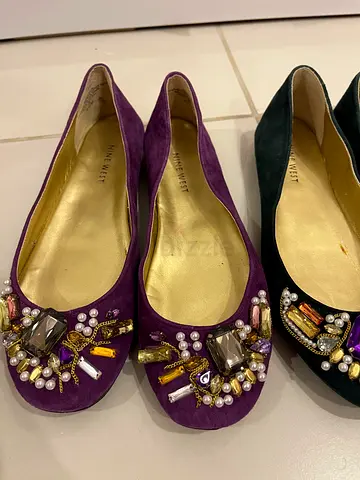Nine West jeweled suede ballerina flat - Size 6.5M EU 37