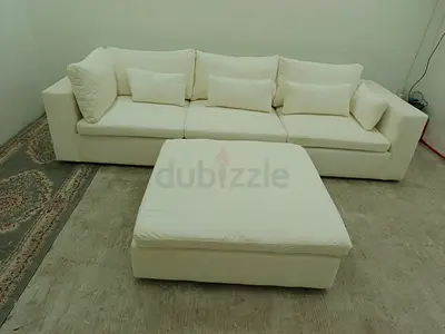 West elm white color Sofa with ottoman