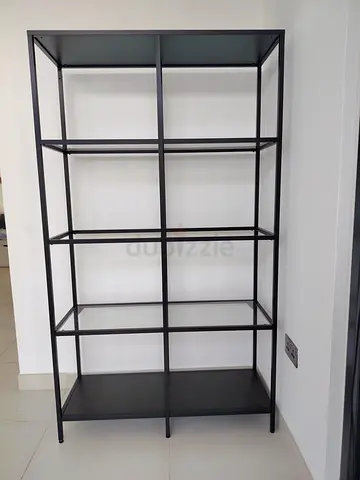 IKEA Vittsjo Shelving Unit Black Metal and Glass