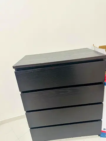 Black 5-Drawer Chest/Dresser - Solid Wood Finish