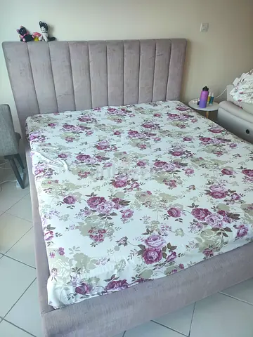 Pink Velvet Upholstered Bed Frame