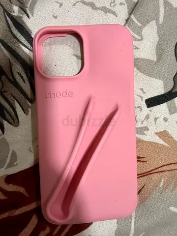 Pink silicone iPhone case with built-in stand (used)
