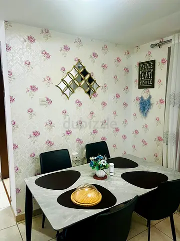 Modern 4-Seater Dining Table with Chairs - Marble Top Look