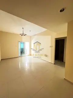 Apartment for rent in the Al Taawun area; features central air conditioning and free parking.