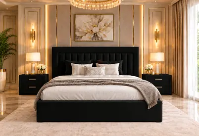 Brand New King size bed upholstered bed frame with storage bed padded headboard - king bed frame