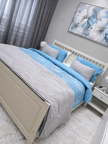 King wooden White Bed set