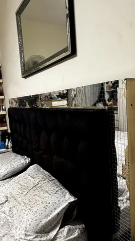 Bed and cupboard