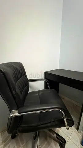 IKEA MICKE Desk + Leather Office Chair