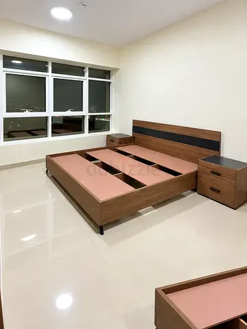 Bed and wardrobe