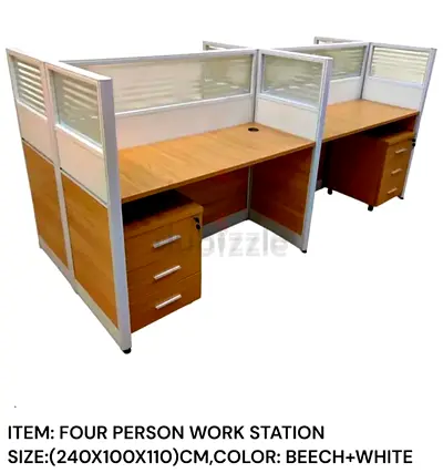 Luxury Design Four Person Workstation Available