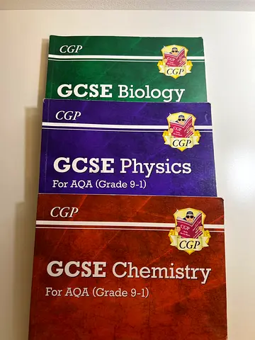 Set of 3 CGP GCSE Books: Biology, Physics, Chemistry (Grade 9-1) - AQA