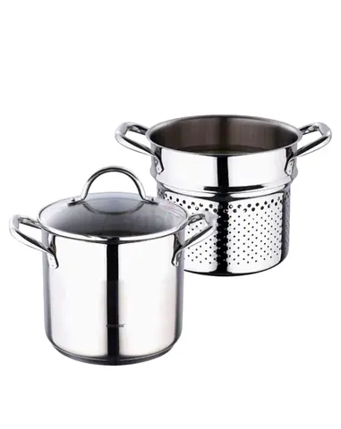 Bergner - 3pc Spaghet Stainless Steel Stock Pot set with Lid
