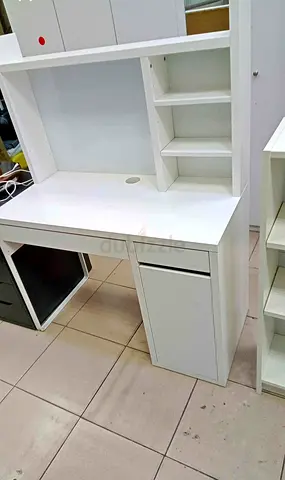 IKEA MICKE Desk with High Add-on Unit in White