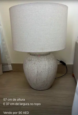 Ceramic Base Table Lamp with Fabric Shade