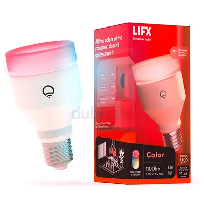 LIFX Color Smart LED Bulb (E26) - Wi‑Fi RGBW, 1100 lm