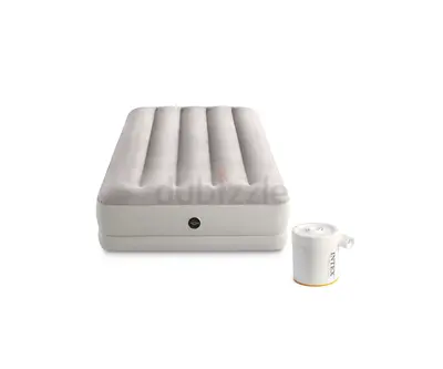 Double size,  Inflatable Air Mattress with Electric Pump - Light Grey