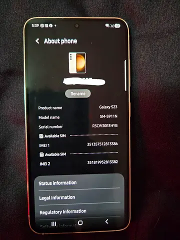 Samsung Galaxy S23 (SM-S911N) - 10 months remaining warranty.