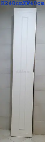 Tall White Single Door Shoes Cabinet / Wardrobe Panel - 240cm x 40cm