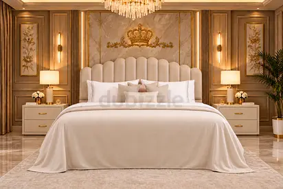Brand new King size bed upholstered bed with scalloped headboard storage bed modern king bed frame