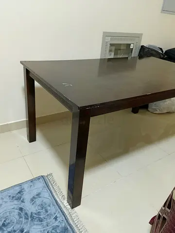 6-Seater Wooden Dining Table with 1 Chair