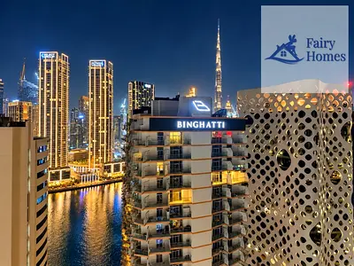 Furnished 1BR Apartment | AG Tower | Canal &burj khalifa view