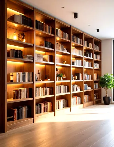 Modern book shelves with led lights