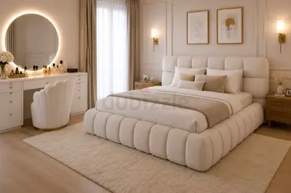 Beige colour 180*200 king size bubble Bed