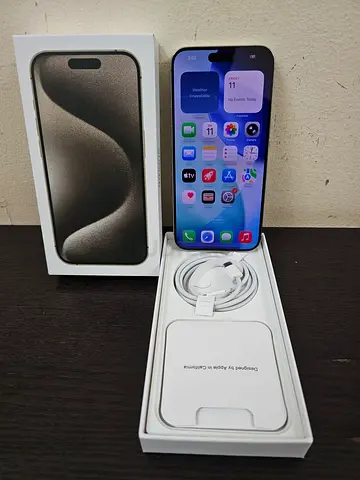 Iphone 15 pro max Dual esim Display Msg panel Geniune battery health 91% 357 battery cycle