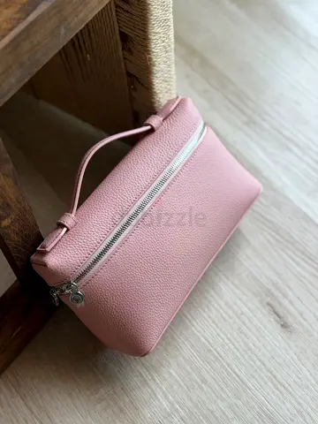 Light Pink Pebbled Leather Wristlet / Small Handbag