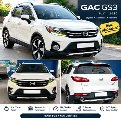 2020 GAC GA3 S GCC Specs