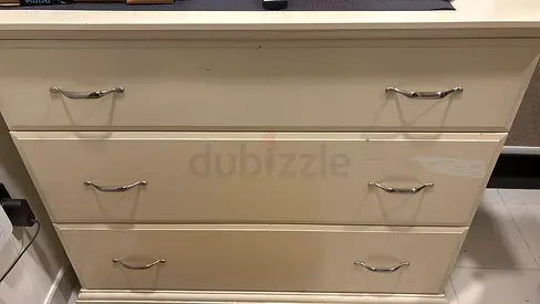 Used 3-Drawer Cream Dresser / Chest of Drawers