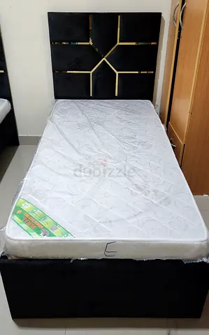 New Single Bed with Headboard and Mattress