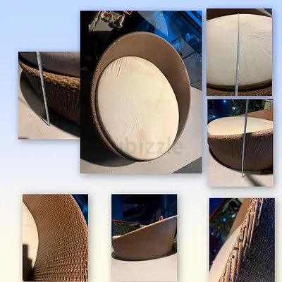 Rattan round sofa
