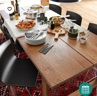 Solid Wood Extendable Dining Table with Seats (6-8) - Good Condition