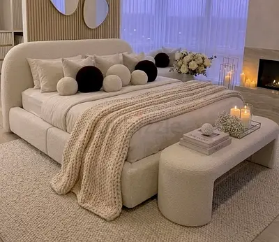 Stylish cozy 180*200 king size bed with medical pillow top mattress
