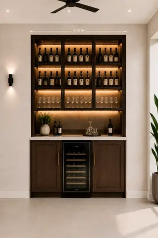Custom Wine Bar & Display Cabinet