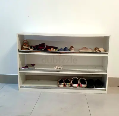 White 3-Shelf Shoe Rack / Storage Unit