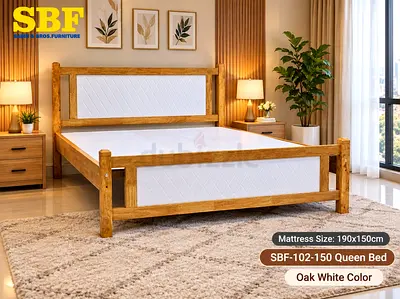 New Solid wood Queen size Bed frame with Mattress For sale