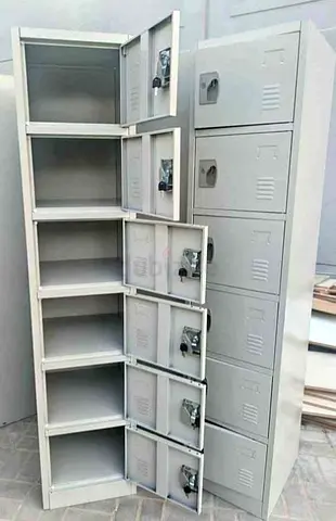 Set of 8 Metal Office Lockers — Good Condition