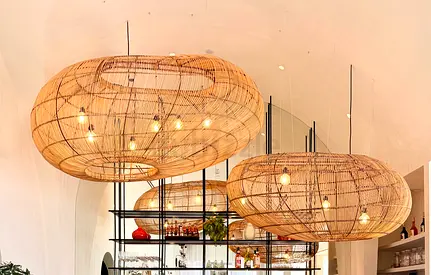 Handmade Woven Rattan Pendant Light - Set of 2