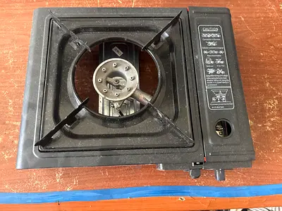 Portable single-burner butane gas stove - used, working