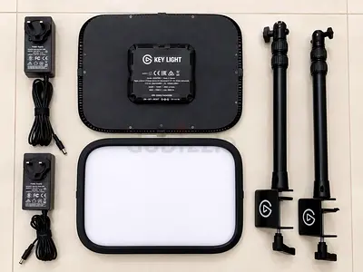 Elgato Key Light Air LED Panel x2 with Dual Mounting Arms & Power Adapters