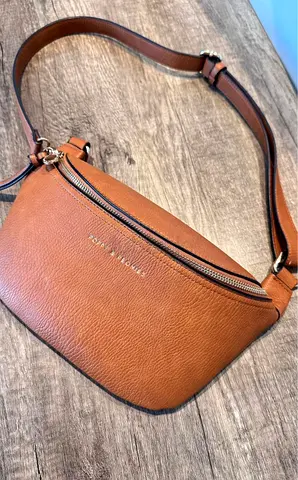 Brown leather crossbody/waist
