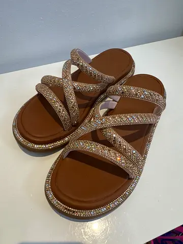 Sparkling Rhinestone Strappy Sandals