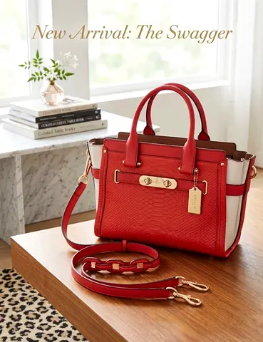 Coach Swagger 27 in Colorblock Snake-Embossed Leather Authentic