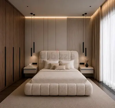 New luxury 180*200 king size off white bubble boucle bed