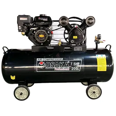 Gasoline Air Compressor 200 litrOsaka 200L 7.5HP Industrial Air Compressor (Petrol) - Good Condition